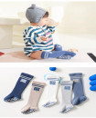 Set of 5 Pairs Combed Cotton Knee High Baby Socks Anti Slip